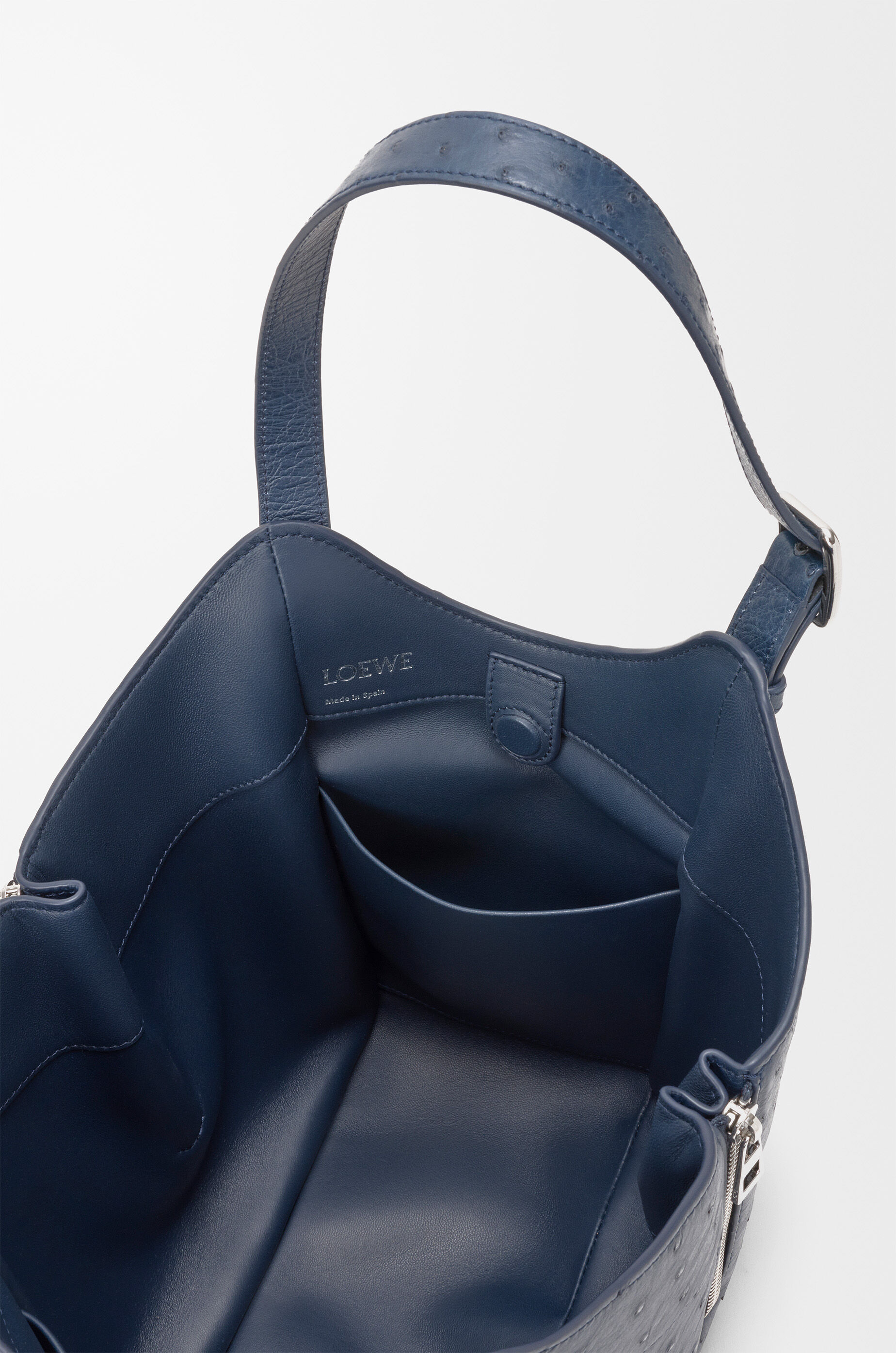 Medium Hammock Flip bag in ostrich Blue - LOEWE USA Official Website