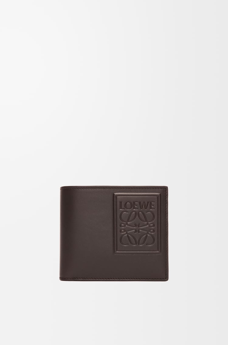 LOEWE Bifold wallet in satin calfskin Dark Brown