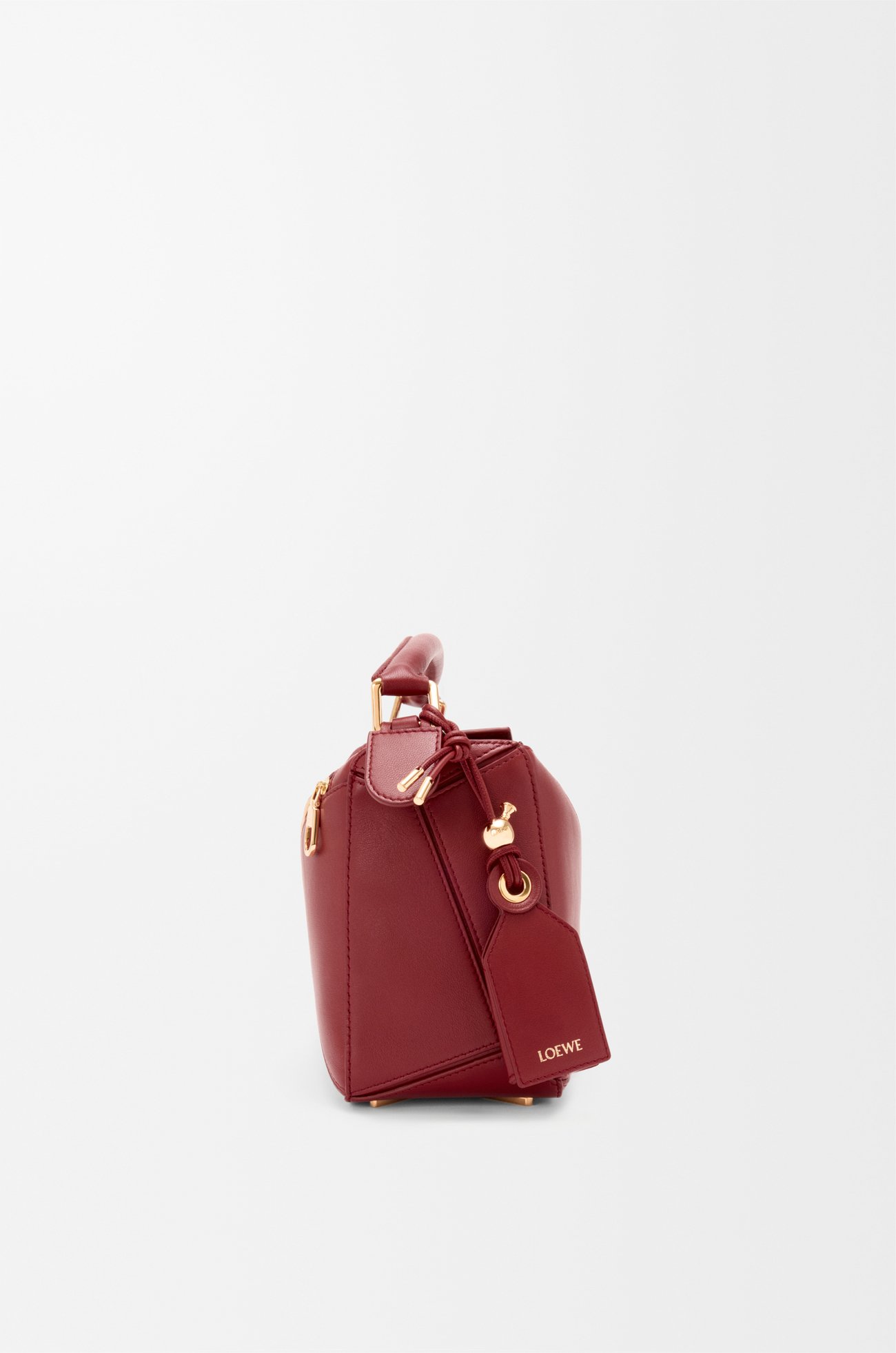 LOEWE 小号纳帕羊皮革 Featherlight Puzzle 手袋 焦糖红