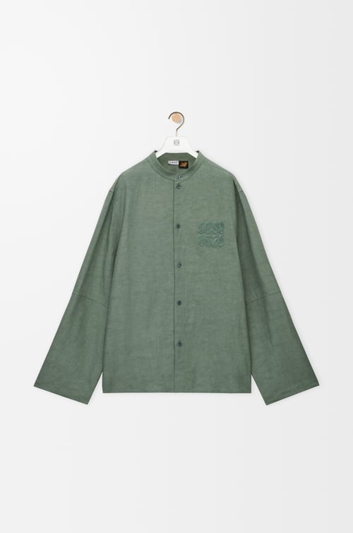LOEWE Shirt in viscose and linen Sage