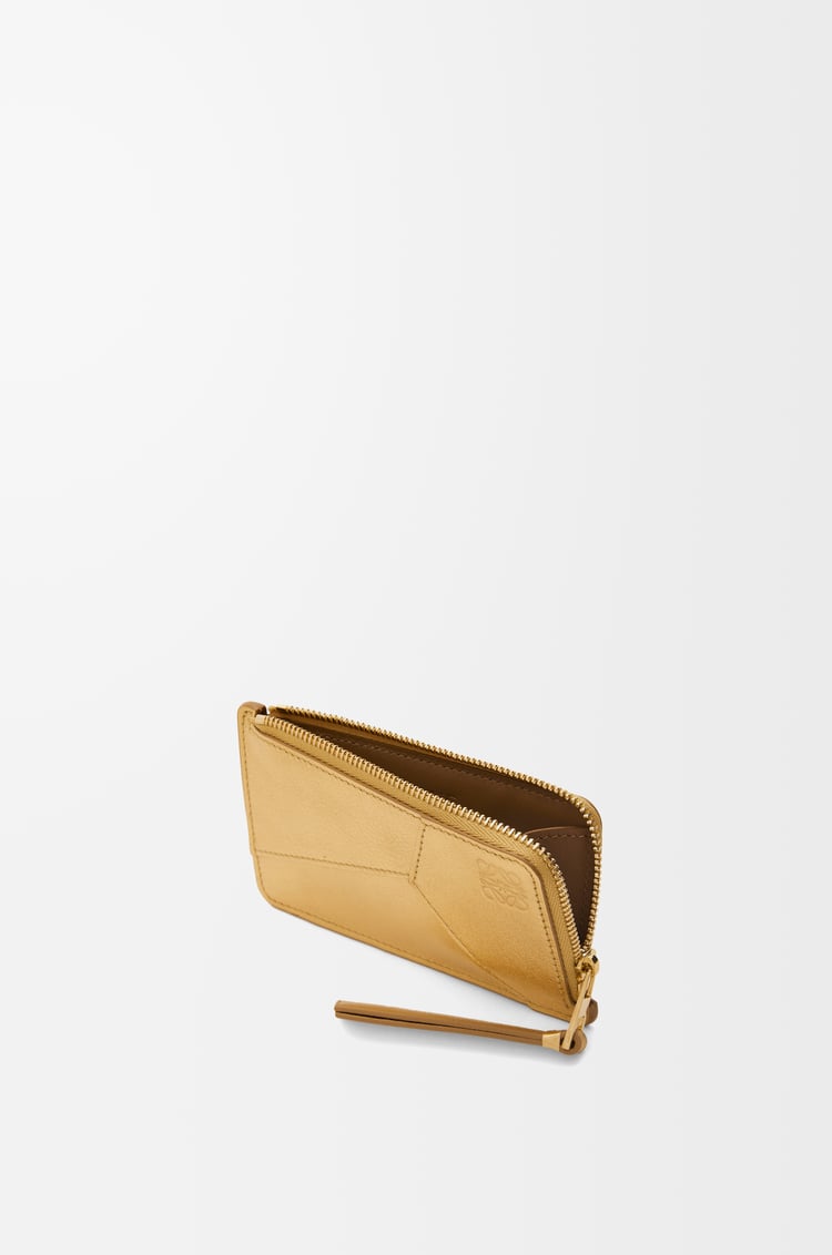 LOEWE Tarjetero-monedero Puzzle en piel de ternera Oro/Roble