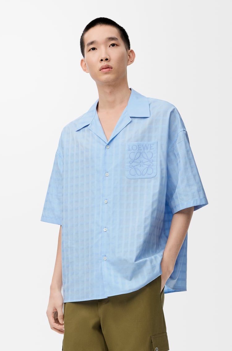LOEWE Camisa de manga corta en algodón Azul Claro