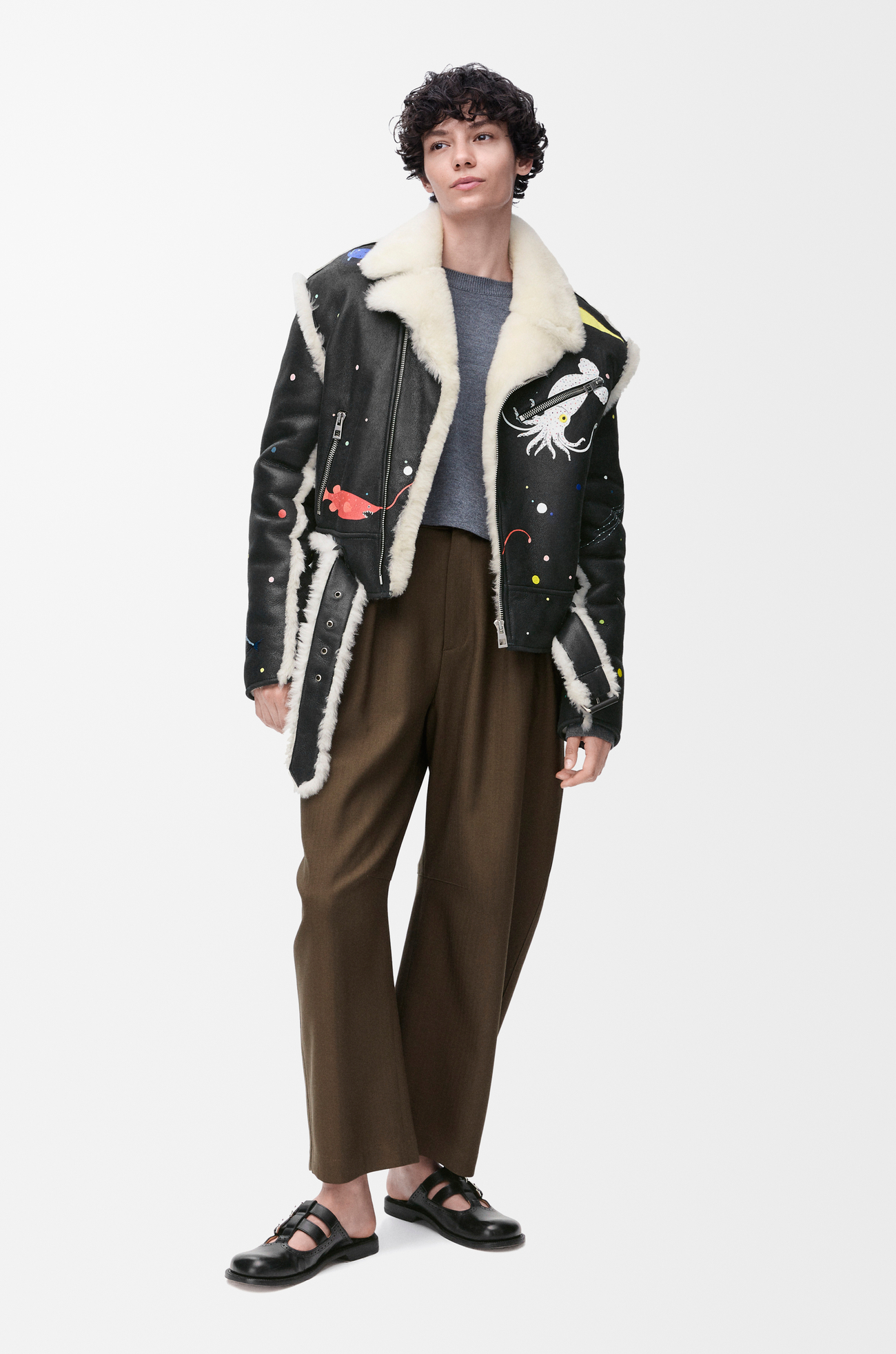 LOEWE Barrel trousers in wool Khaki Green
