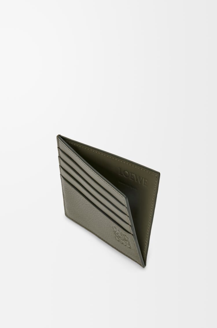 LOEWE 柔软粒面牛皮革开放式卡包 卡其绿色