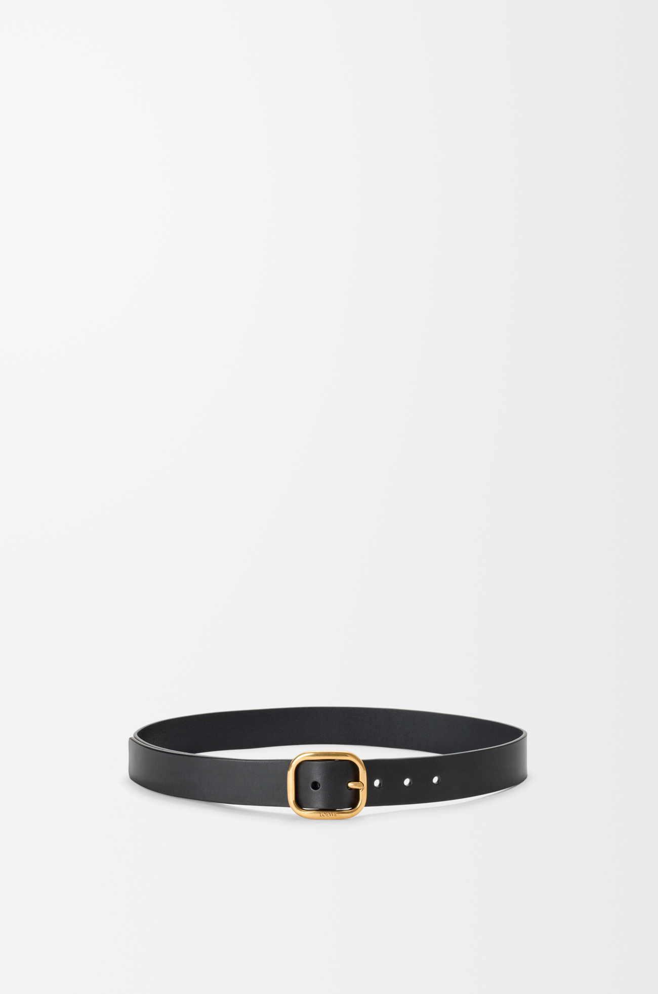 LOEWE Cinturón curvilíneo en piel de ternera clásica  Negro/Dorado