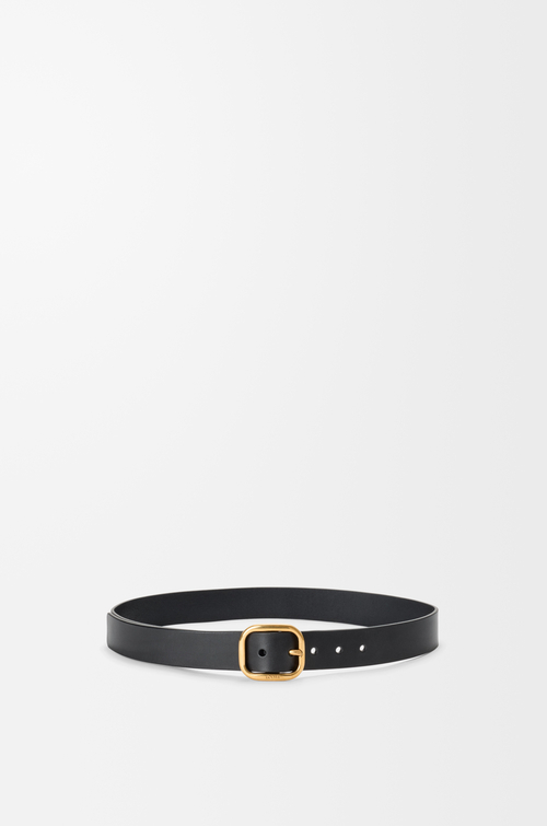 LOEWE Rounded soft belt in classic calfskin  Black/Gold