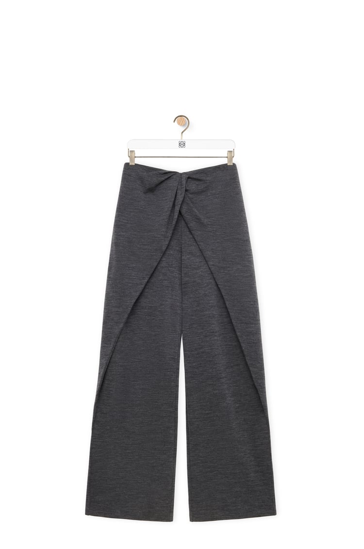 LOEWE Draped trousers in wool and cashmere Grey/Black