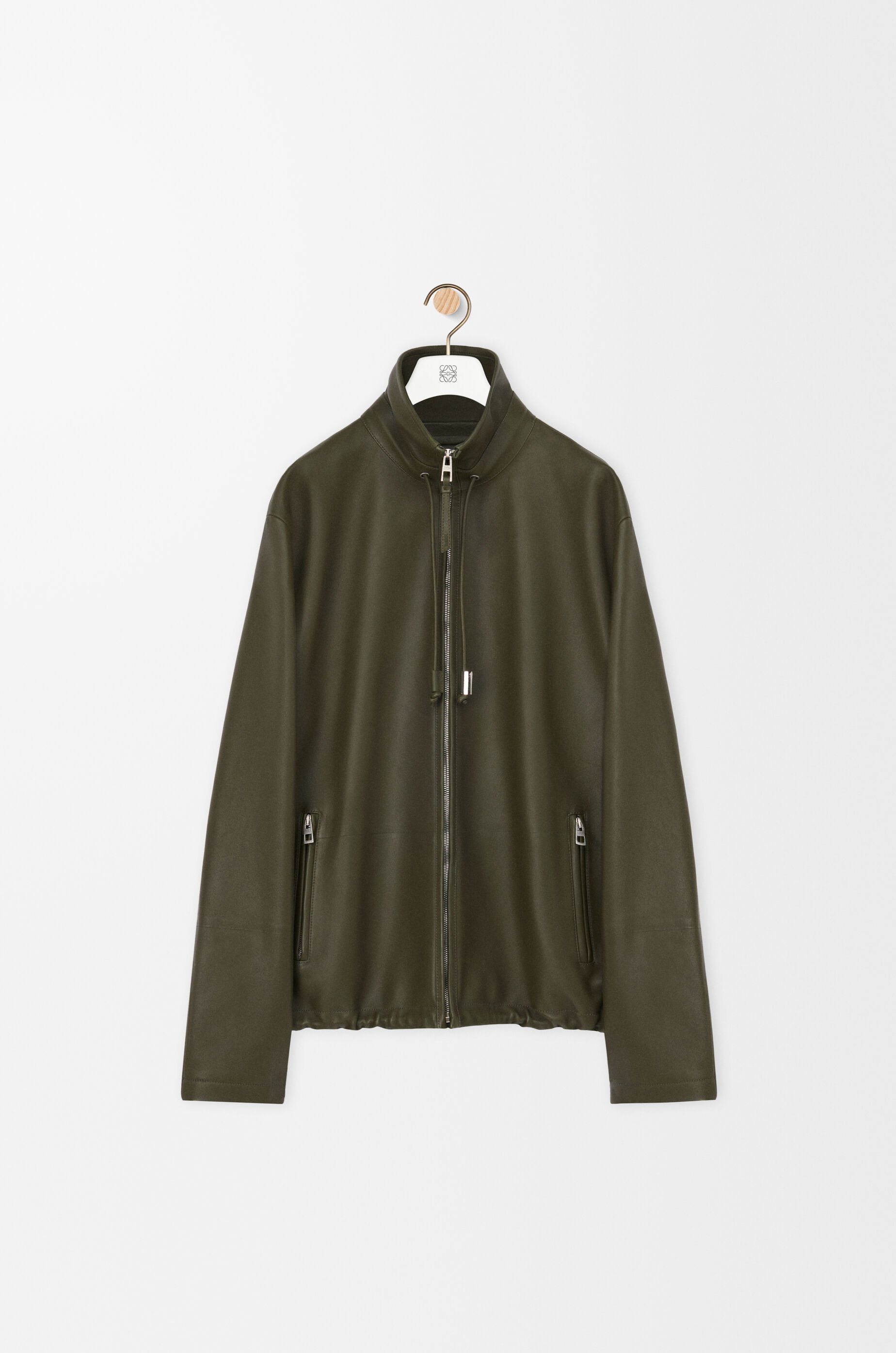 品質満点 in jacket Zip-up nappa LOEWE - Green lambskin スノーボード