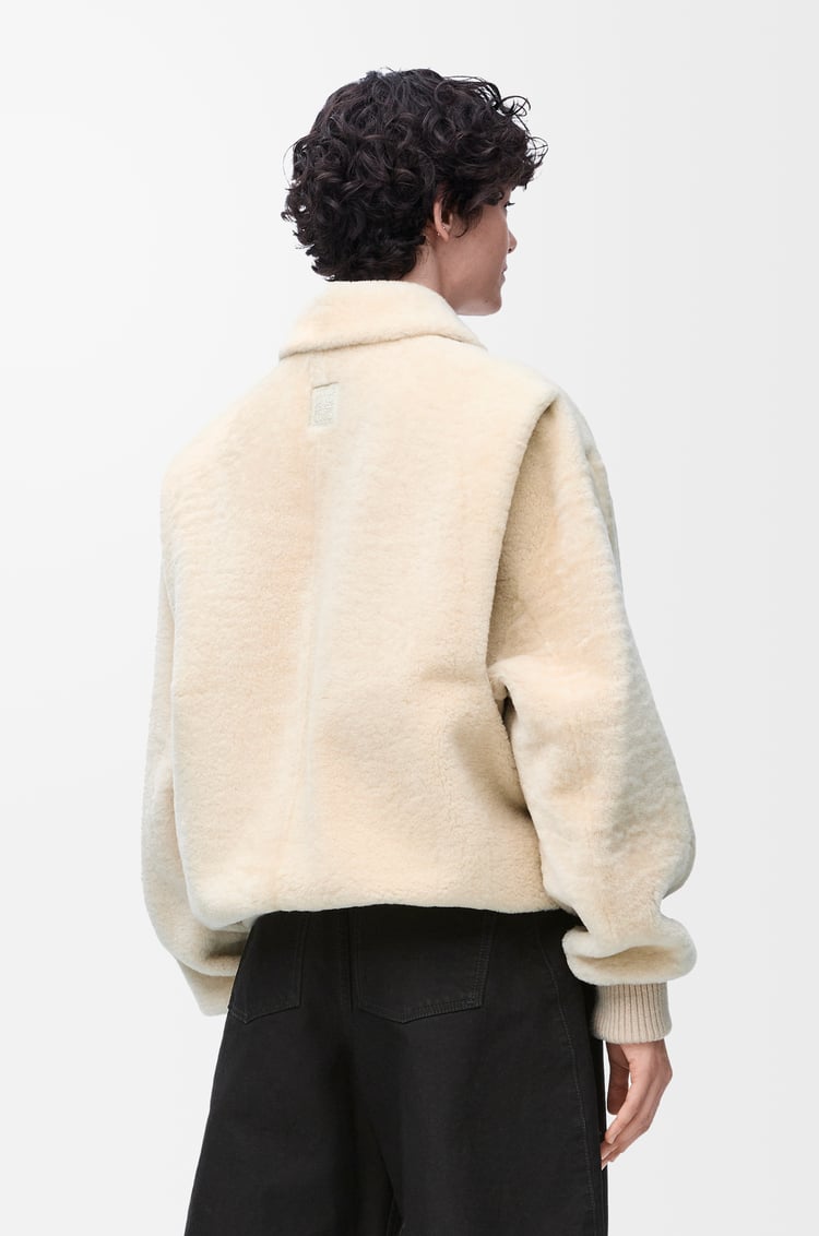 LOEWE Zip-up jacket in shearling Ivory