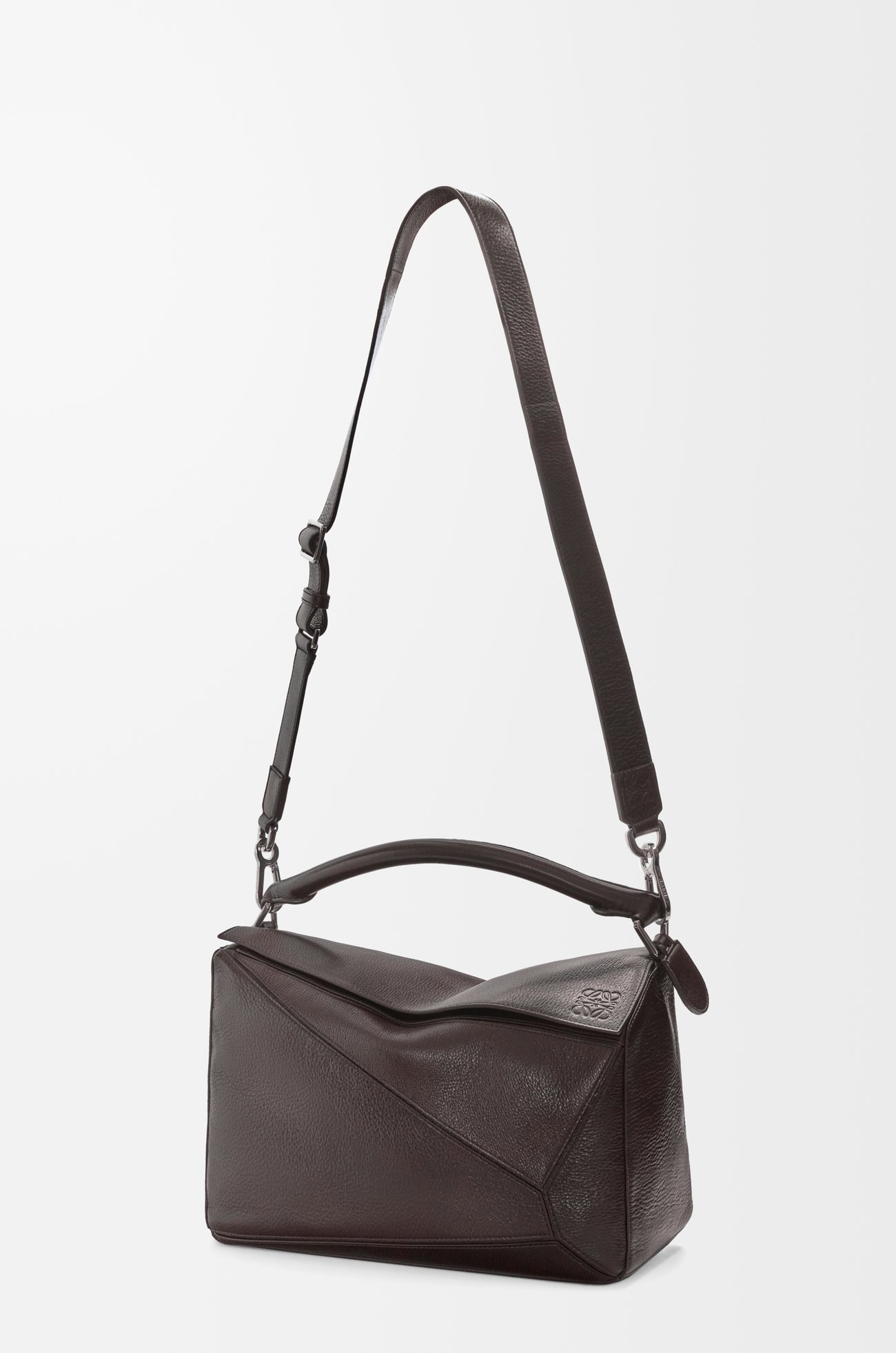 LOEWE Bolso Puzzle grande en piel de ciervo Burgundy Oscuro