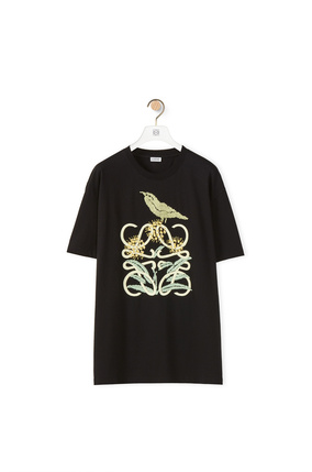 LOEWE Herbarium Anagram T-shirt in cotton Black/Multicolor plp_rd
