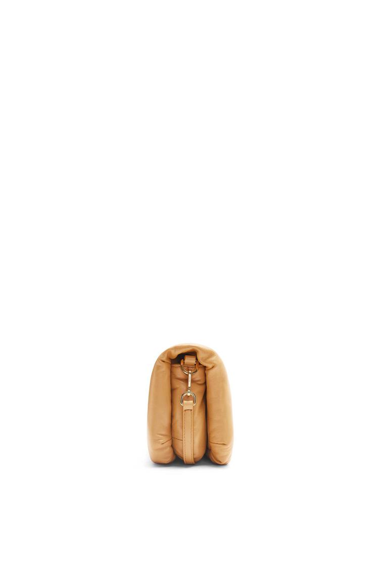 LOEWE Mini Puffer Goya bag in shiny nappa lambskin Camel