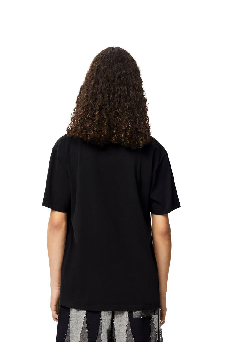 LOEWE Camiseta en algodón con estampado de retrato Negro Lavado pdp_rd