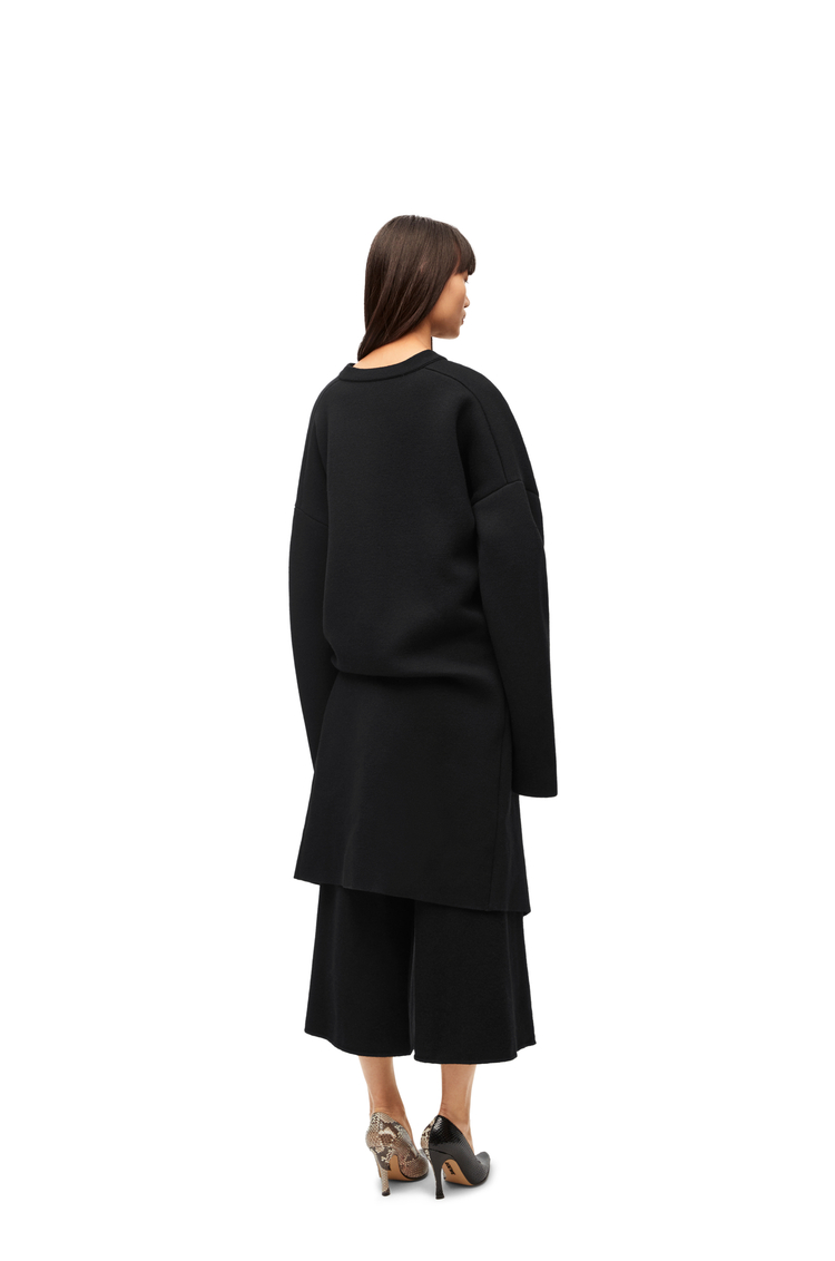 LOEWE Draped coat in wool blend Black