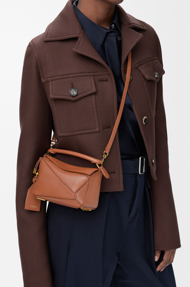LOEWE Mini Featherlight Puzzle bag in nappa lambskin Pecan