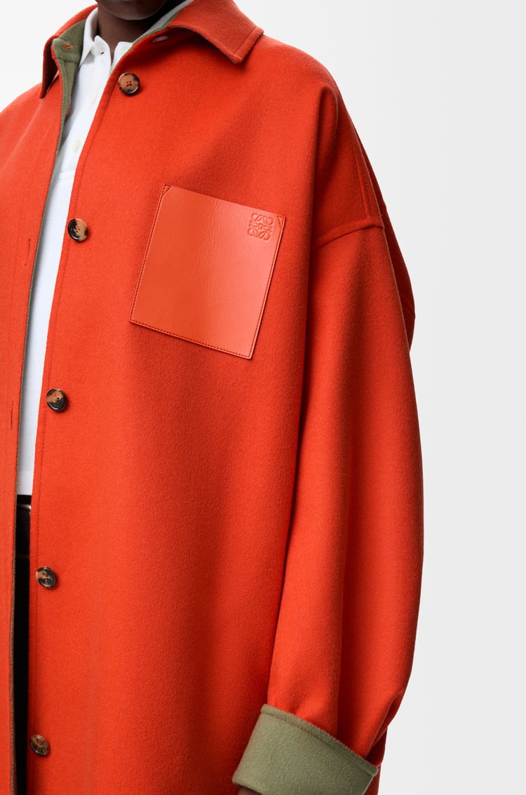 LOEWE Abrigo en lana y cashmere Caqui/Naranja