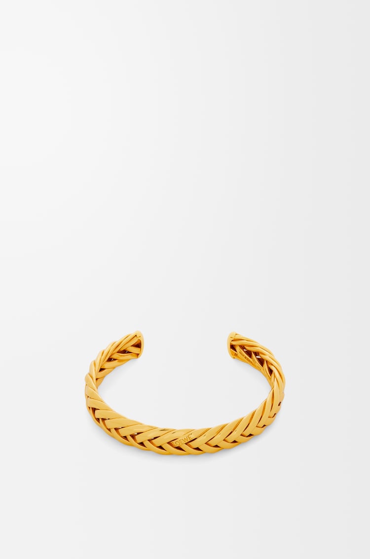LOEWE Brazalete trenzado fino en plata de ley Dorado