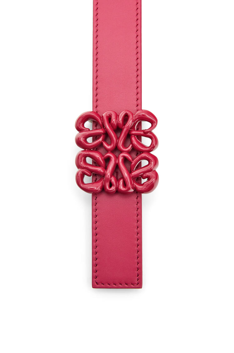 LOEWE Inflated Anagram belt in soft calfskin and brass Sang De Boeuf Glaze/Ruby Red G