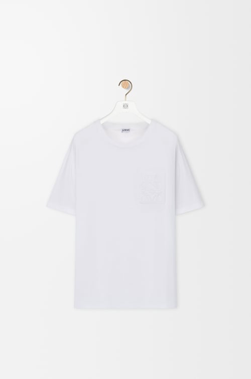 LOEWE 棉質寬鬆版型 T 恤 白色