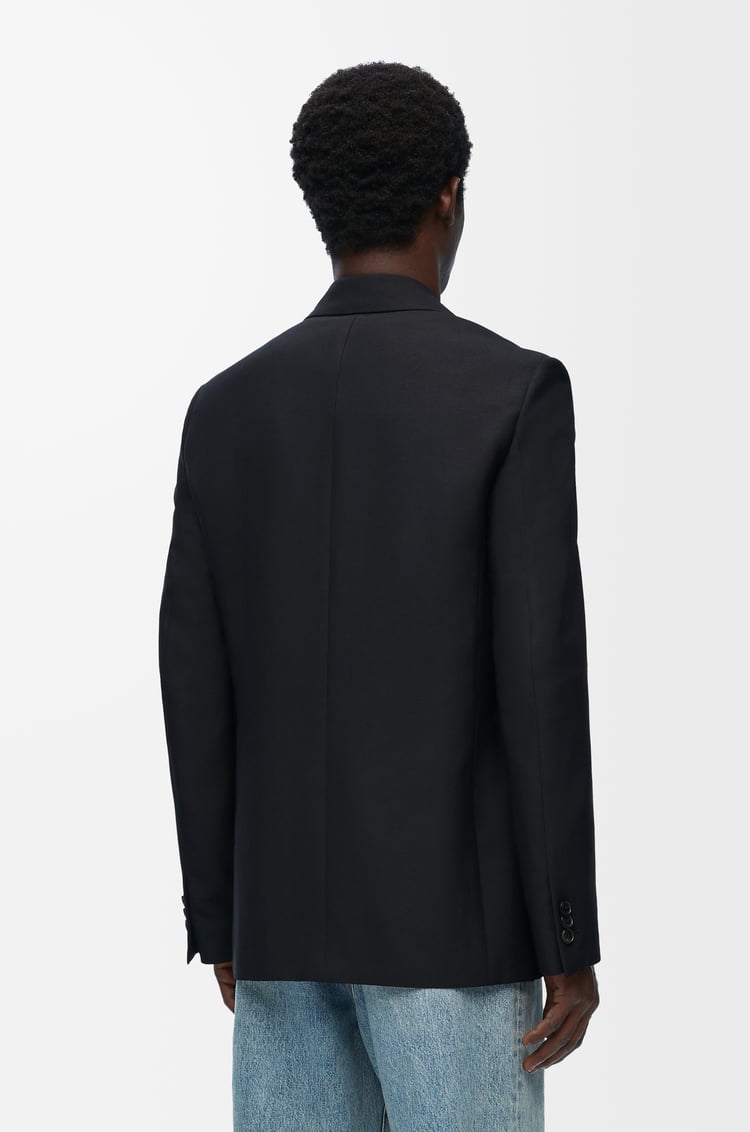 LOEWE Chaqueta de doble botonadura en lana y mohair Negro