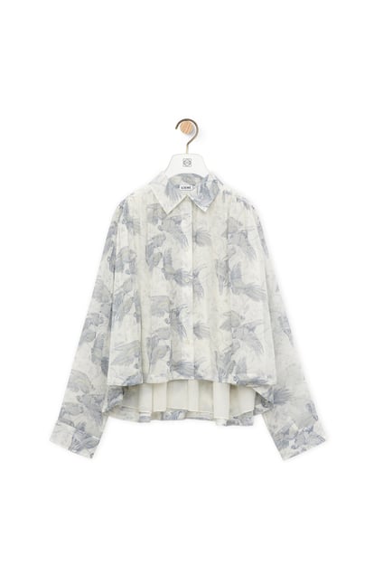 LOEWE Camisa trapecio en algodón y seda Blanco Crudo/Multicolor plp_rd