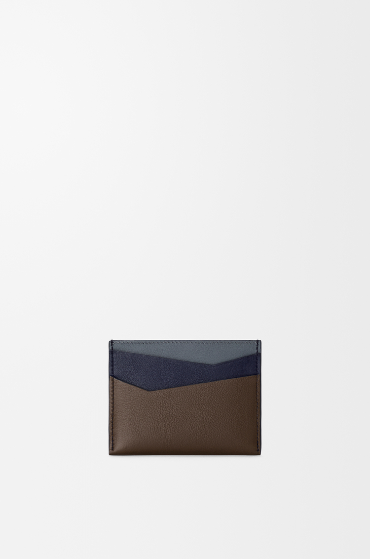 LOEWE Porte-cartes simple Puzzle en cuir de veau classique Bleu Gris/Marine