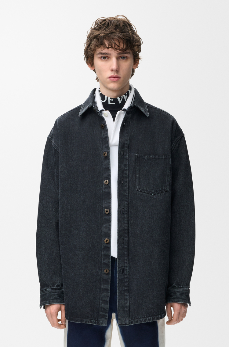LOEWE Sobrecamisa Anagram en denim Negro