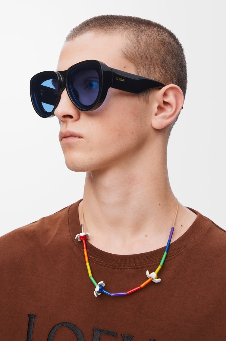 LOEWE Flor necklace in sterling silver and enamel Silver/Multicolor
