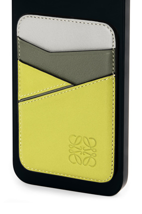 LOEWE Puzzle magnet cardholder in classic calfskin Lime Yellow/Avocado Green plp_rd