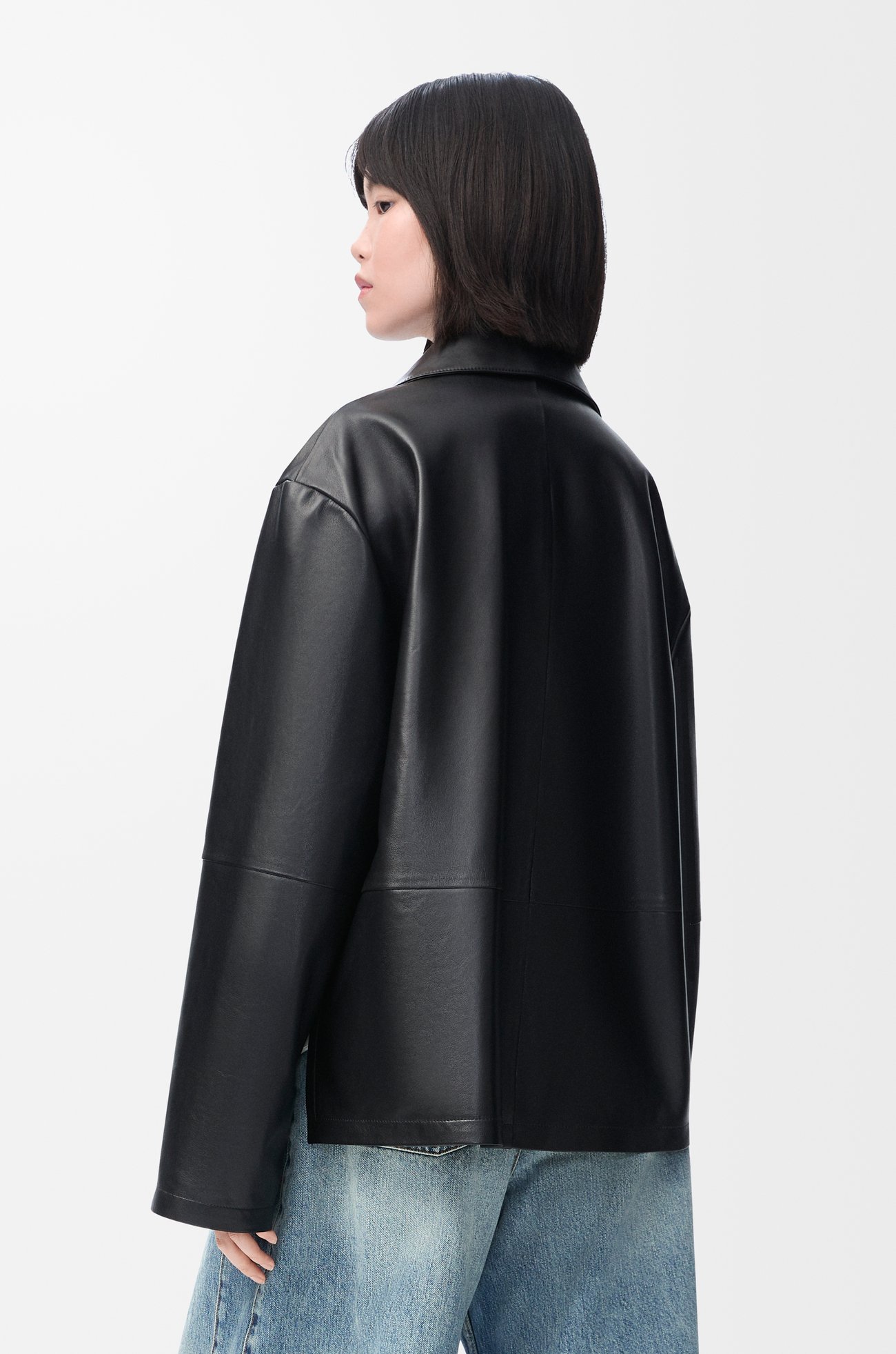 LOEWE Pyjama blouse in nappa lambskin Black plp_rd