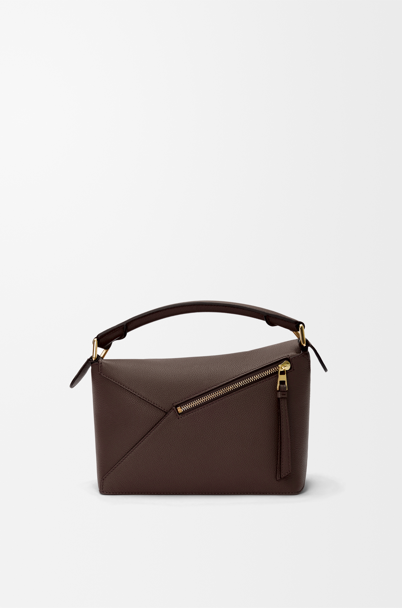 LOEWE Small Puzzle Edge bag in soft grained calfskin Dark Chestnut