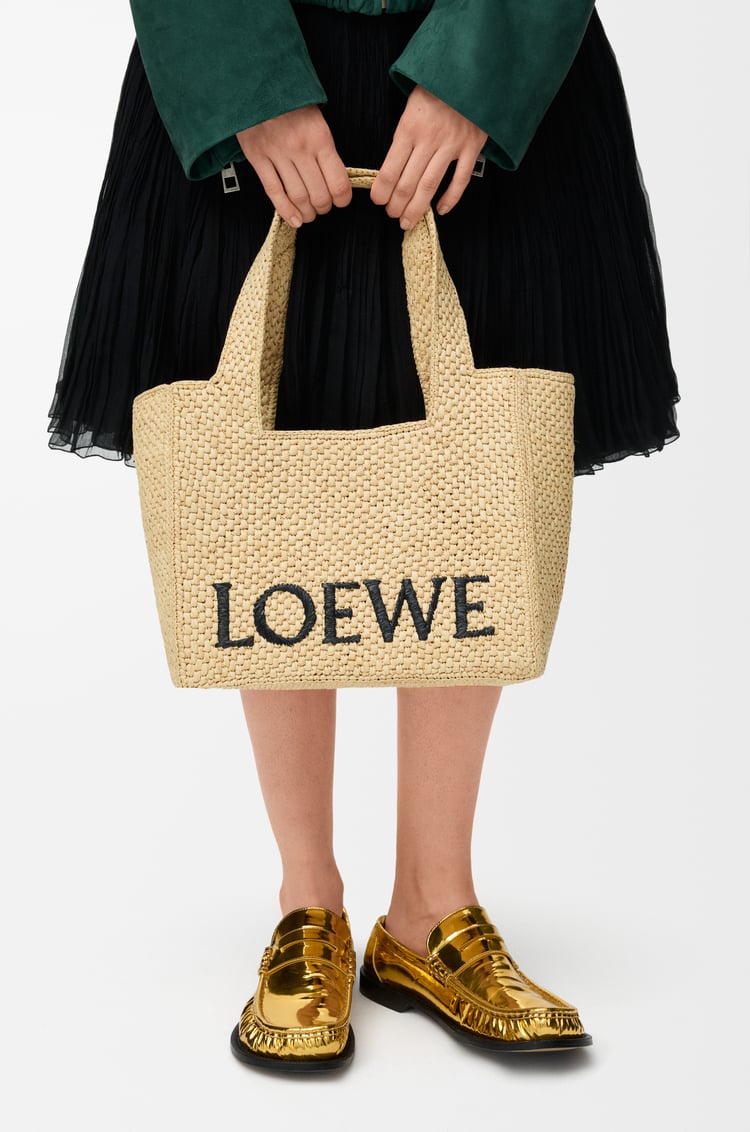 LOEWE Medium LOEWE Font tote in raffia Natural
