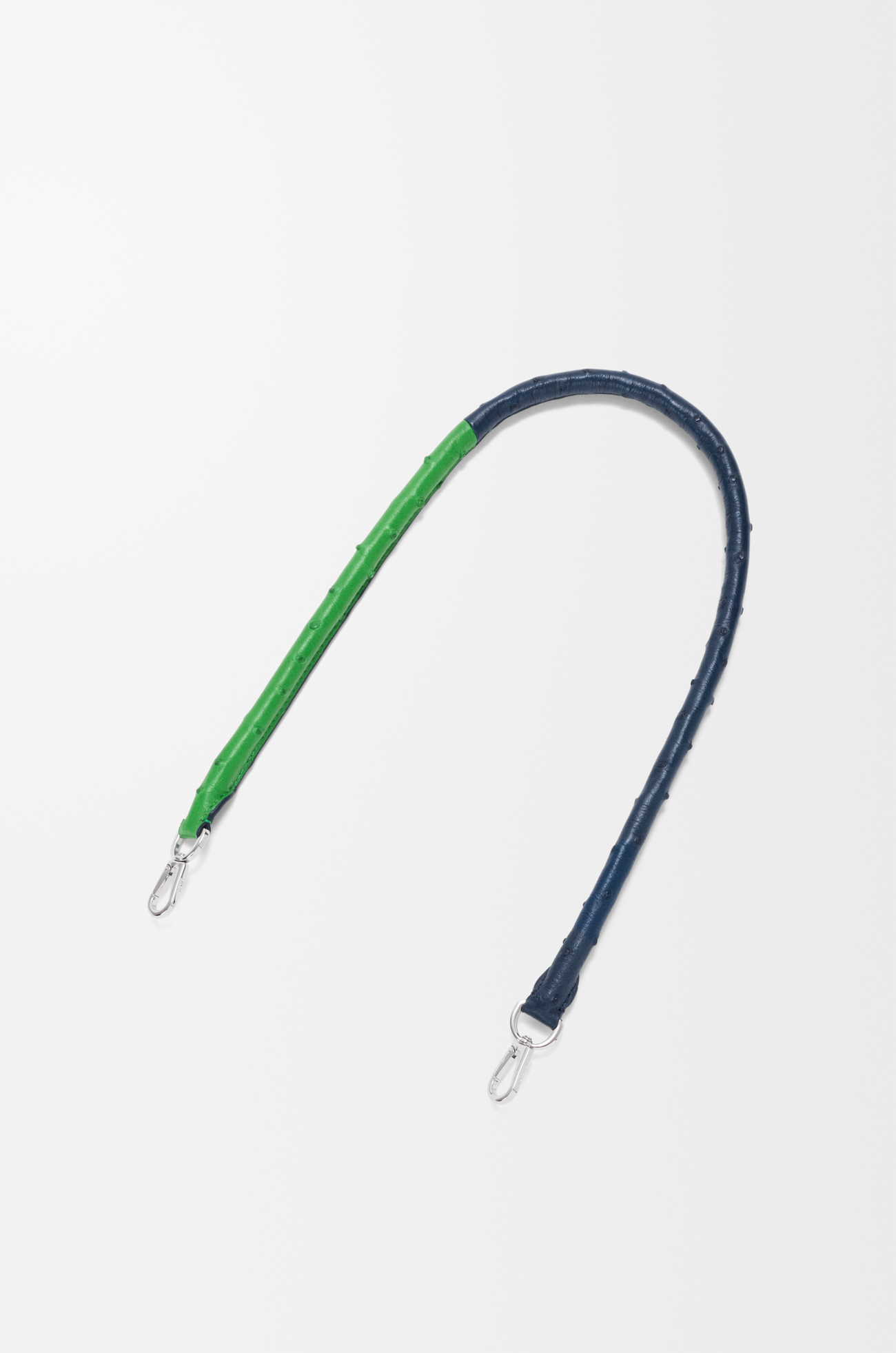 LOEWE Riemen aus Straußenleder Grün/Marineblau