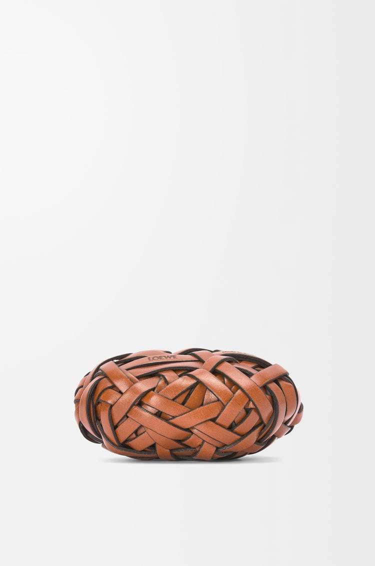 LOEWE 石頭和小牛皮製鳥巢編織紙鎮 棕褐色