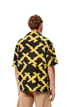 LOEWE Camisa de algodón con estampado integral Negro/Amarillo plp_rd