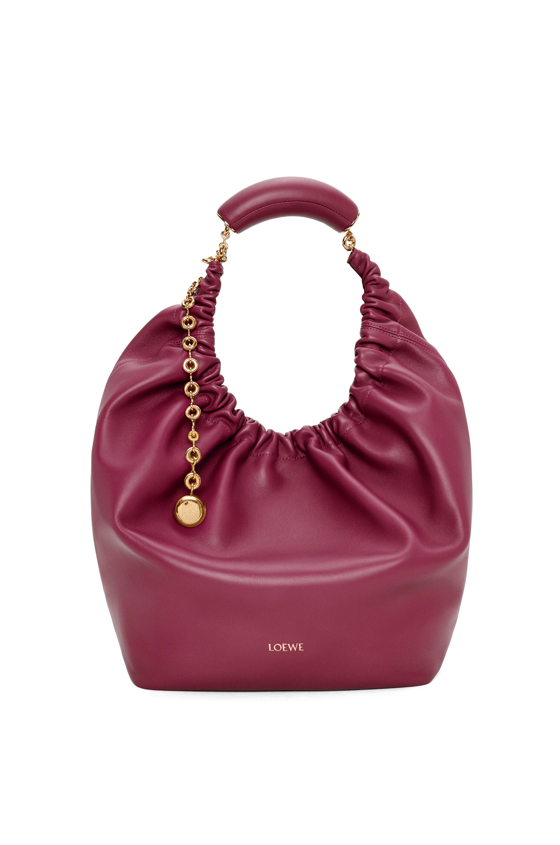 Loewe Medium Leather Squeeze Top Handle Bag Red One Size
