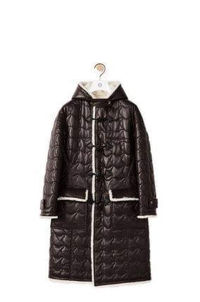LOEWE Matelasse coat in shearling Dark Brown/White plp_rd