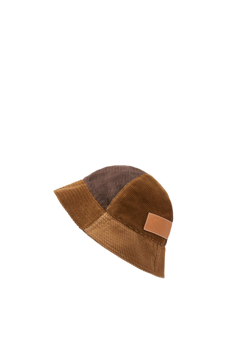 LOEWE Bucket hat in upcycled corduroy Dark Gold pdp_rd