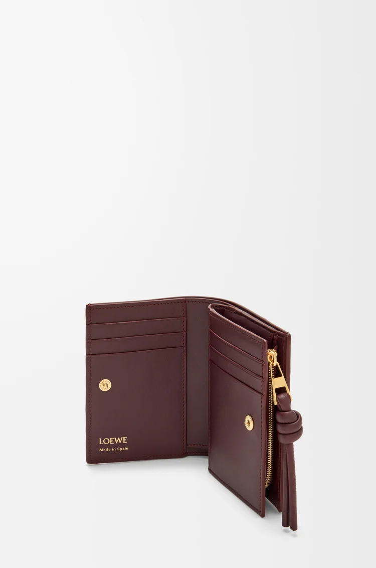 LOEWE Knot compact wallet in hagfish Dark Burgundy