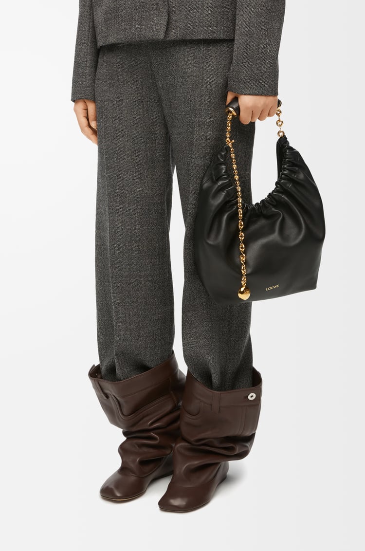 LOEWE Small Squeeze bag in mellow nappa lambskin Black