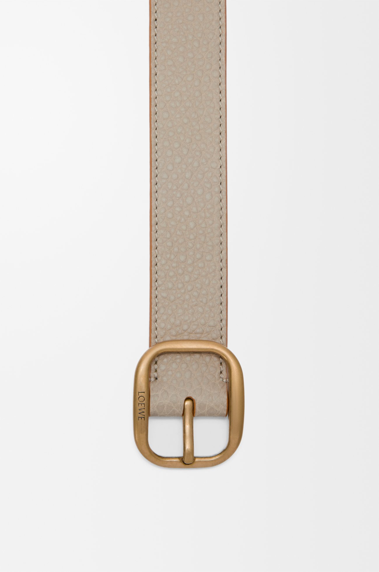 LOEWE ラウンド ソフト ベルト（サプルグレインカーフ） クレイ/ゴールド