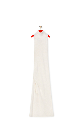 LOEWE Cut-out knitted dress in polyamide Optic White plp_rd