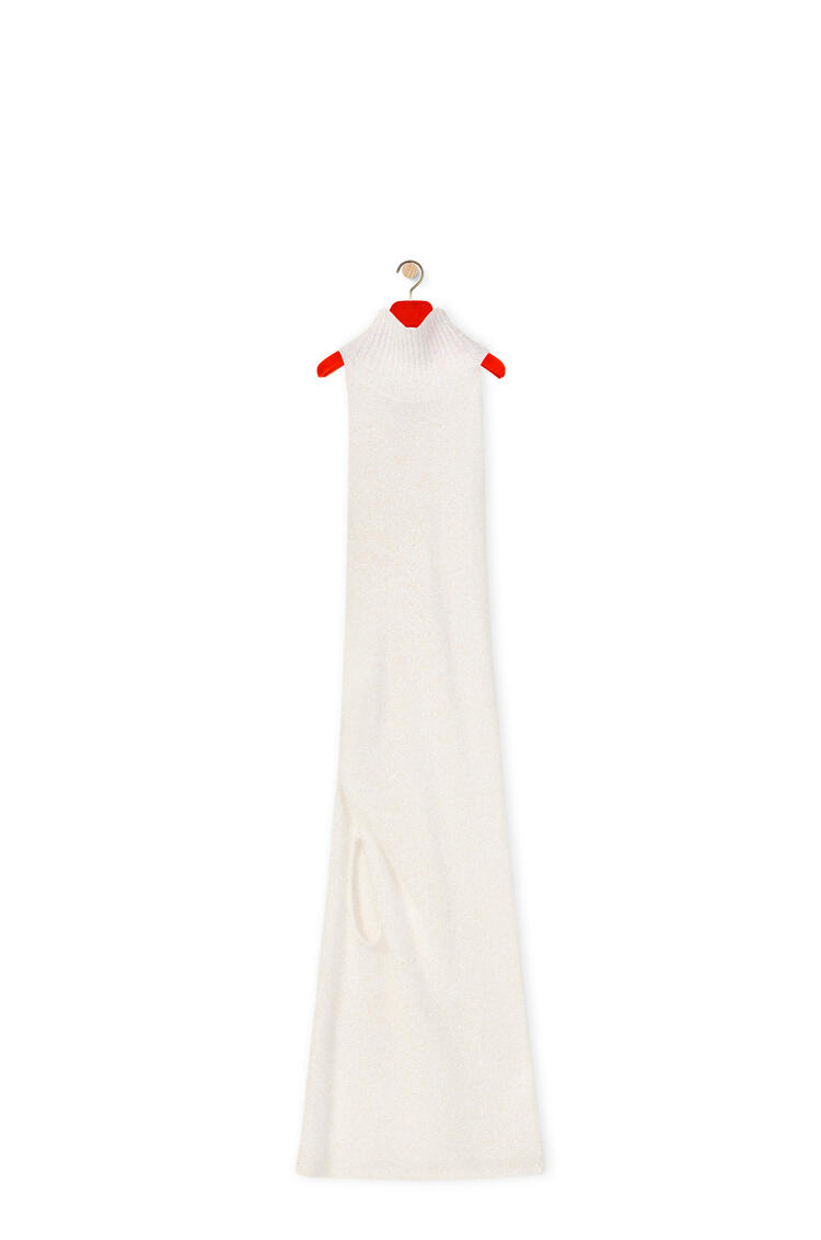 LOEWE Cut-out knitted dress in polyamide Optic White pdp_rd