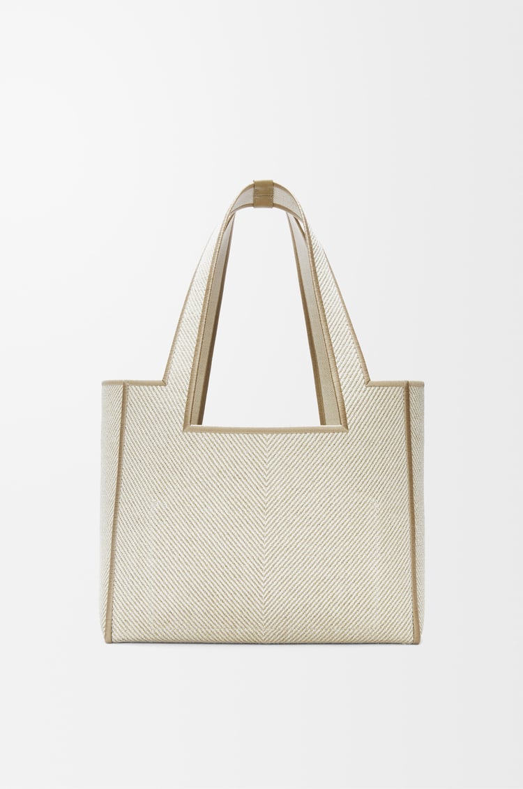 LOEWE Medium LOEWE Font tote in jacquard canvas Ecru