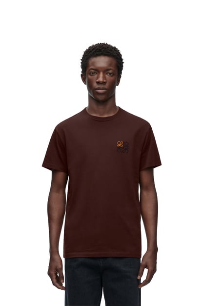 LOEWE 레귤러 핏 티셔츠 - 코튼 초콜릿 브라운 plp_rd