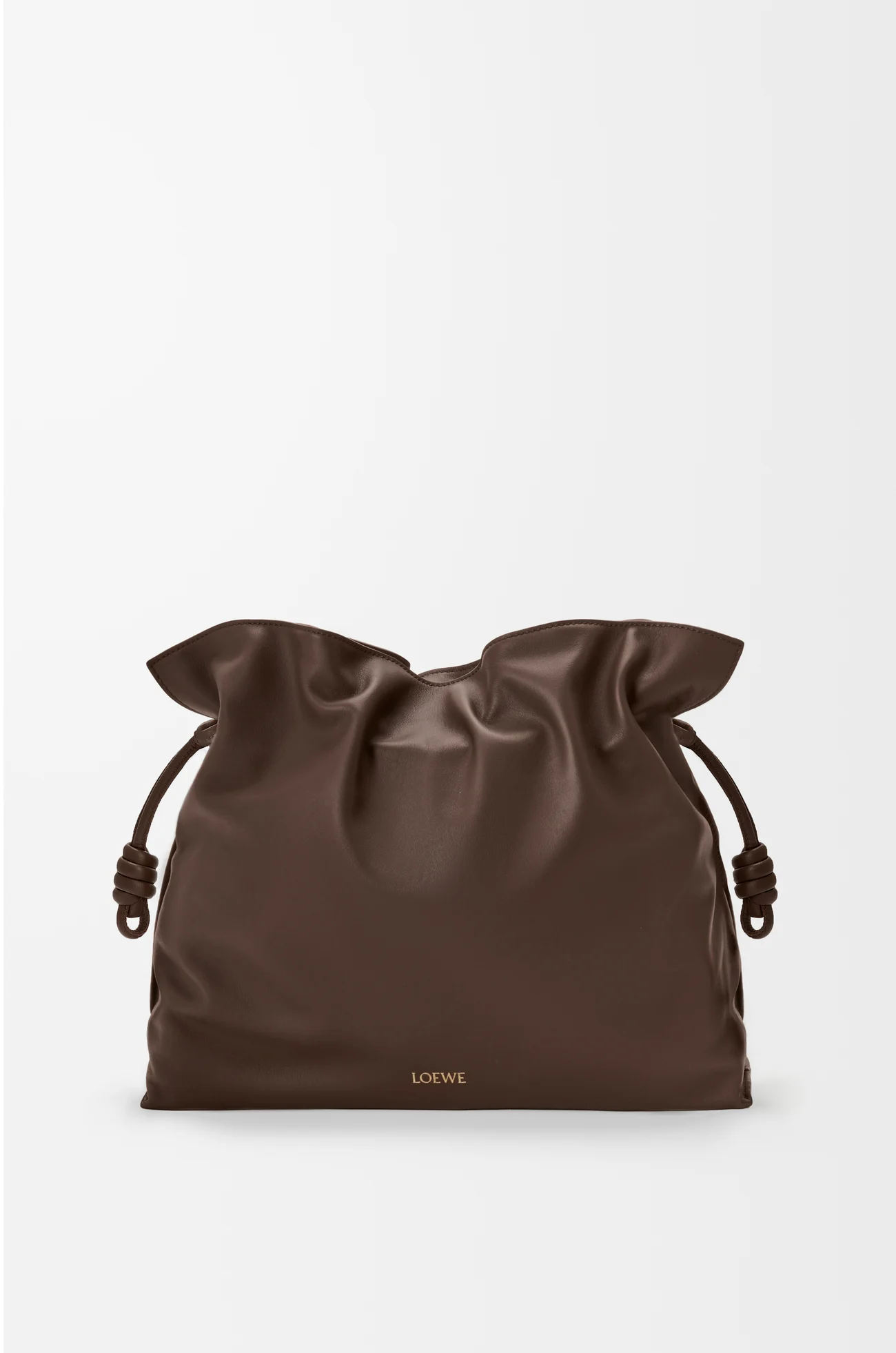 LOEWE Große Flamenco Clutch aus Nappa-Kalbsleder Schokoladenbraun