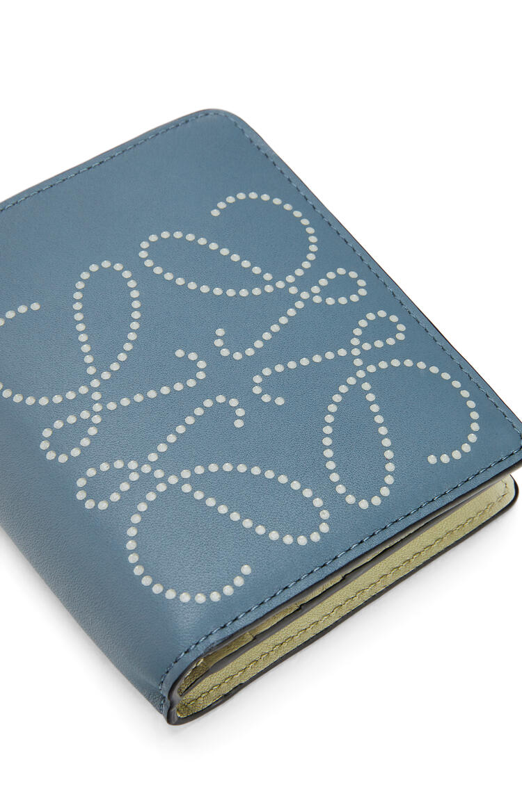 LOEWE Brand compact zip wallet in calfskin Storm Blue/Marble Green pdp_rd