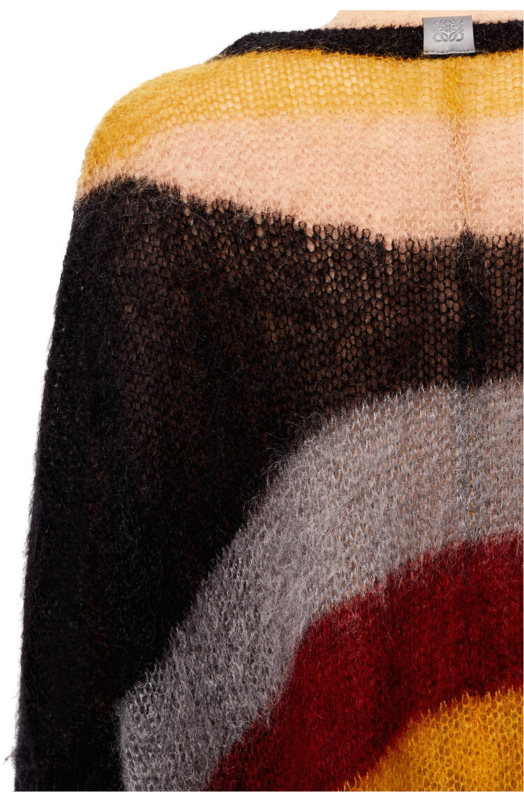 LOEWE 馬海毛不對稱條紋毛衣 棕色/紅色 pdp_rd