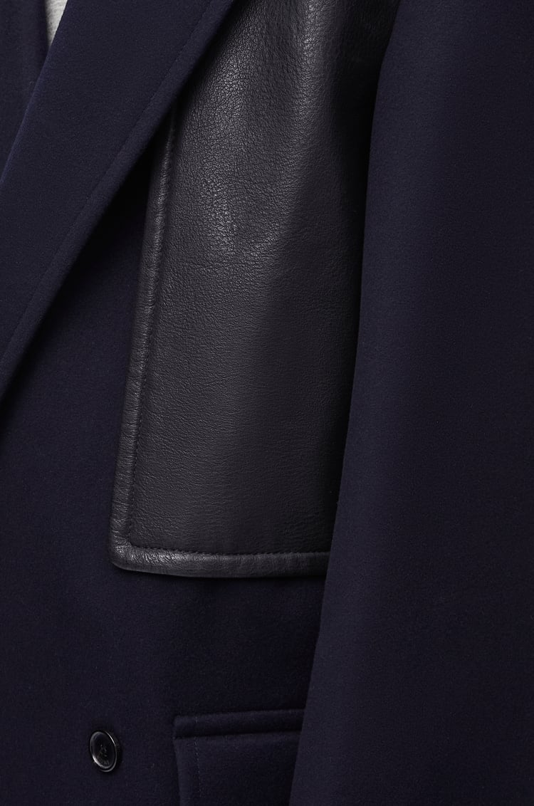 LOEWE Peacoat in wool and cashmere Midnight Blue