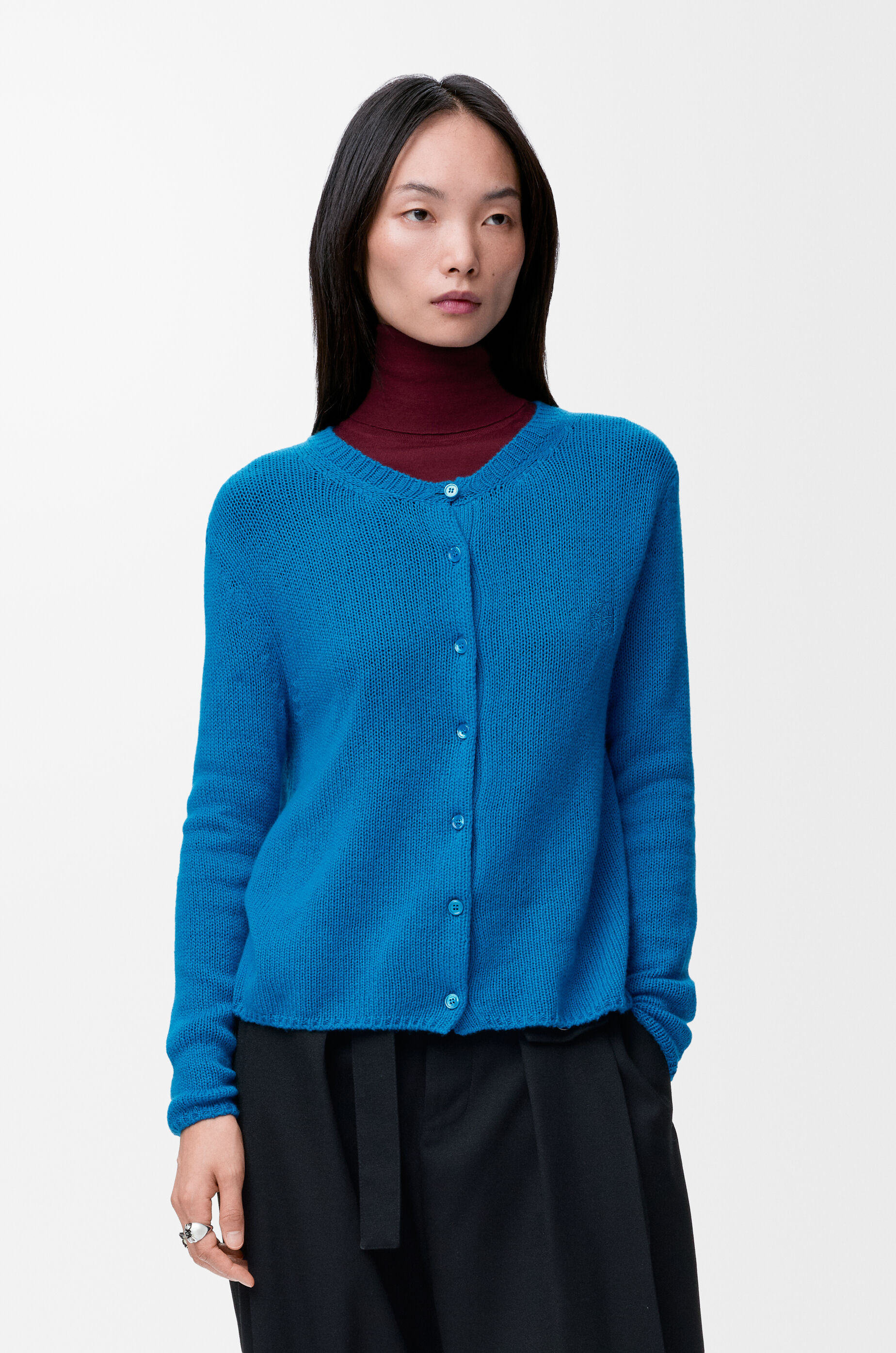 LOEWE カーディガン M ジップアップ カーディガン（コットン/リネン/ウール） グリーン